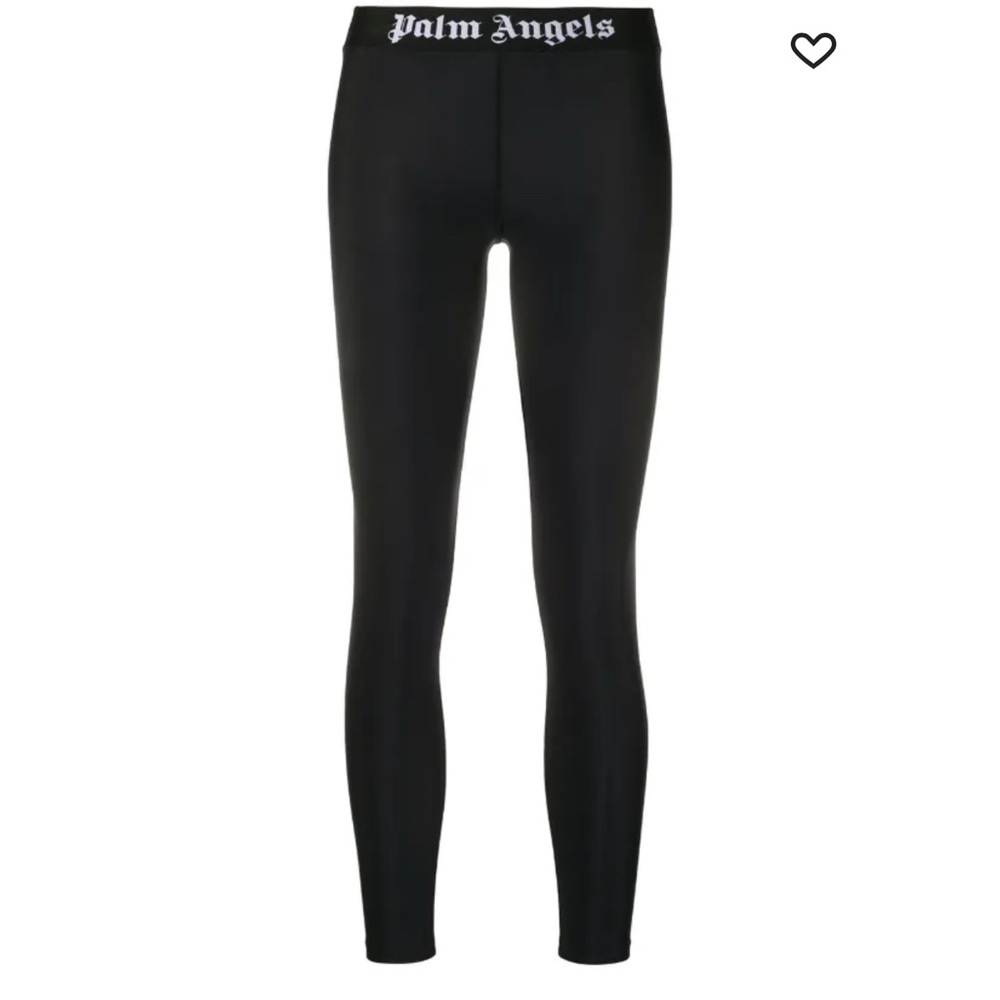 Palm Angels Black Logo Leggings